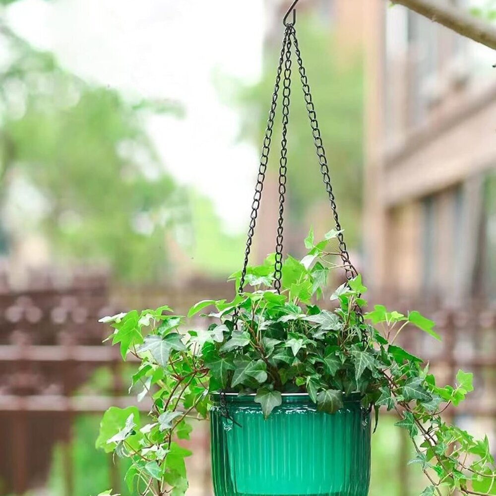 2 Pack Self Watering Hanging Planters Indoor Flower Pots, 6.5 Inch Outdoor Hangi - Picture 5 of 9